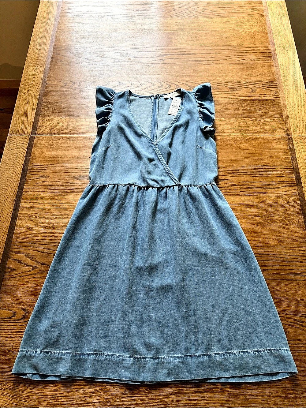 LOFT Denim Like Fabric Ruffle Sleeve Dress Size 2T NWT